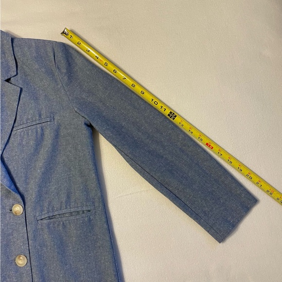 Light Blue Blazer London de Salon Korea Suit Jacket Button Front - Picture 11 of 11